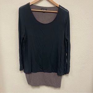 Charlie Paige Layered Top with Zippered Shoulder Detail - Size Medium -worn once